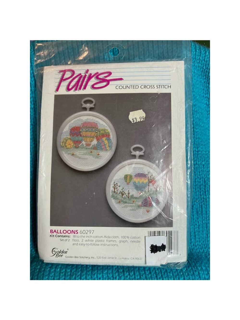 Pairs hot air ballon cross stitch kit